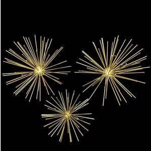 Starburst Metal Set of 3 Wall Art Pieces Sea Urchin with hanger